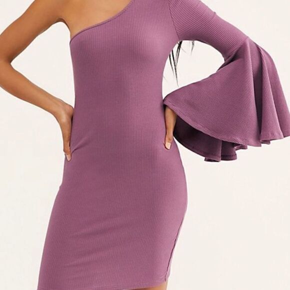 EUC Free People Beach Livia Mini One Shoulder Purple Dress Small - Picture 1 of 3
